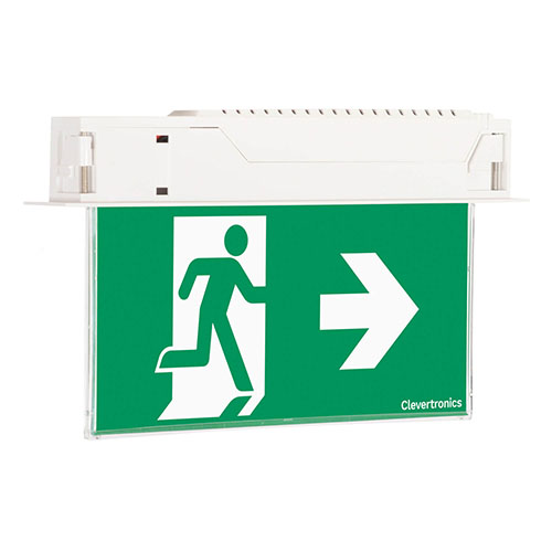 Ultrablade Pro Exit, Recessed Ceiling Mount, L10 Nanophosphate, Zoneworks XT Hive, All Pictograms, Single or Double Sided
